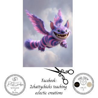 Papier Mousseline Decoupage Flying Striped Fantasy Cat Wings