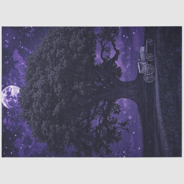 Papier Mousseline Découpage Forêt de romance squelettique (Recto)