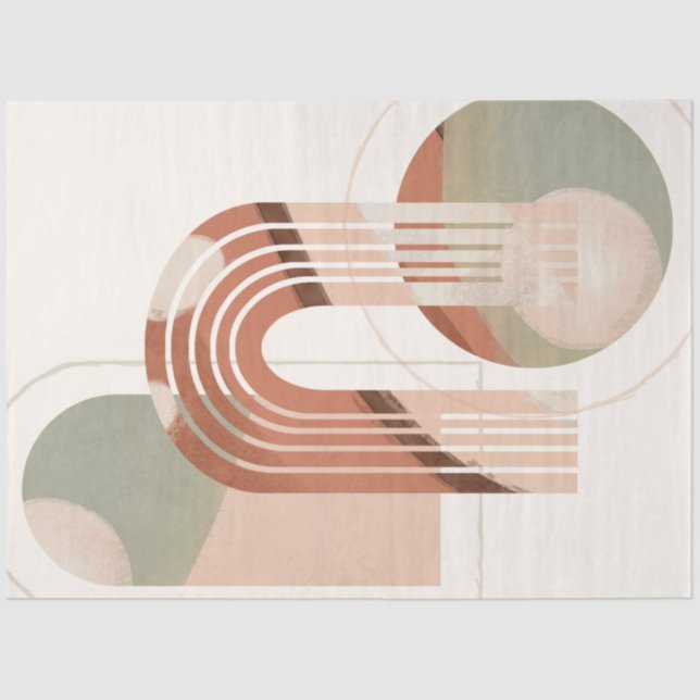 Papier Mousseline Découpage géométrique biologique moderne BOHO Rain (Recto)