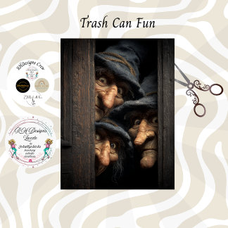 Papier Mousseline Decoupage Gothic Witches Peeking Art 