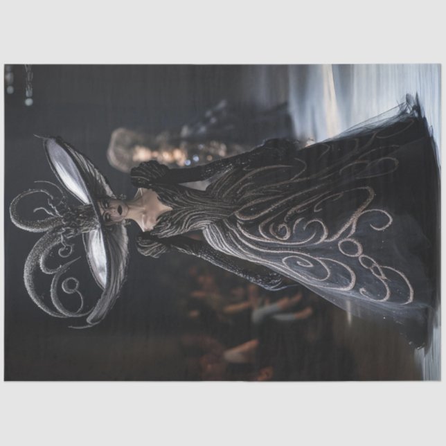 Papier Mousseline Découpage Gothique Haute Mode Modèle Black Gown (Recto)