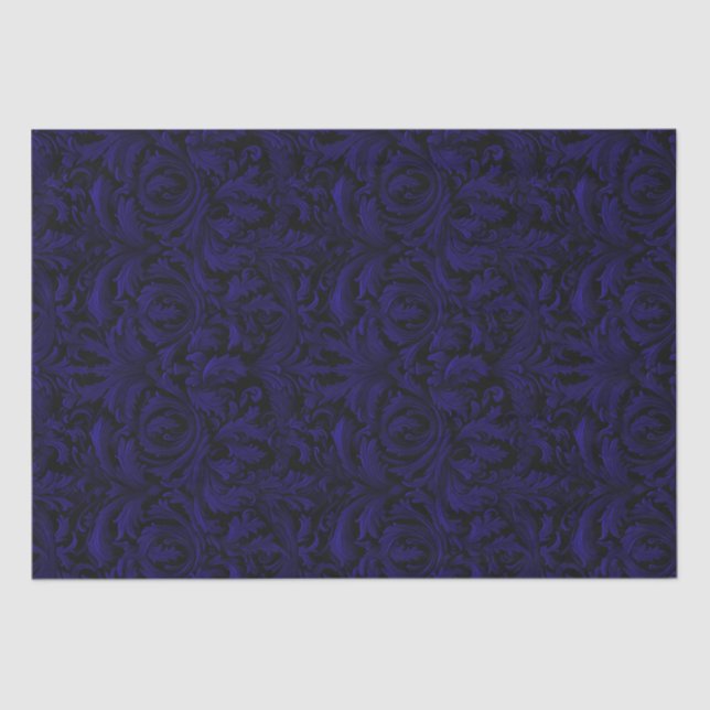 Papier Mousseline Découpage gothique Jacquard - Violet foncé (Recto)