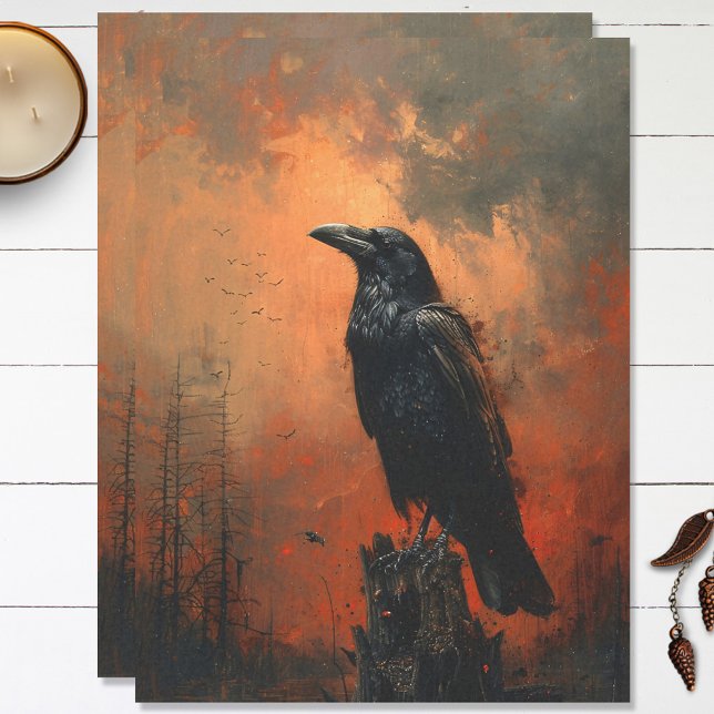 Papier Mousseline Découpage gothique Moody Raven (Créateur téléchargé)