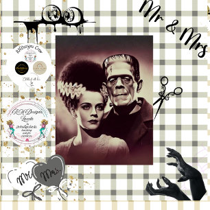 Papier Mousseline Découpage Halloween Mr & Mrs Bolt Horror Duo