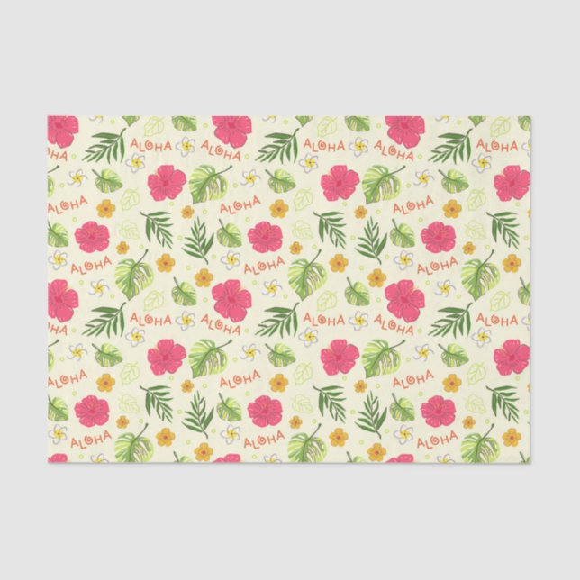 Papier Mousseline Découpage hawaïenne Tropical Floral Aloha Annivers (Recto)