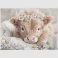 Découpage Highland Calf & White Daisy Nursery