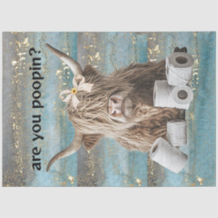 Papier Mousseline Découpage Highland Cow Humour Are You Poopin