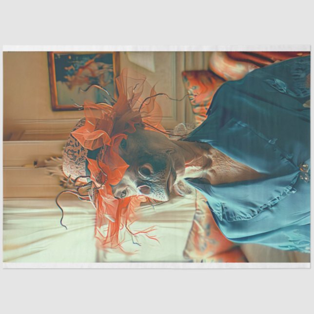 Papier Mousseline Découpage hippo flamboyant Whimsical (Recto)