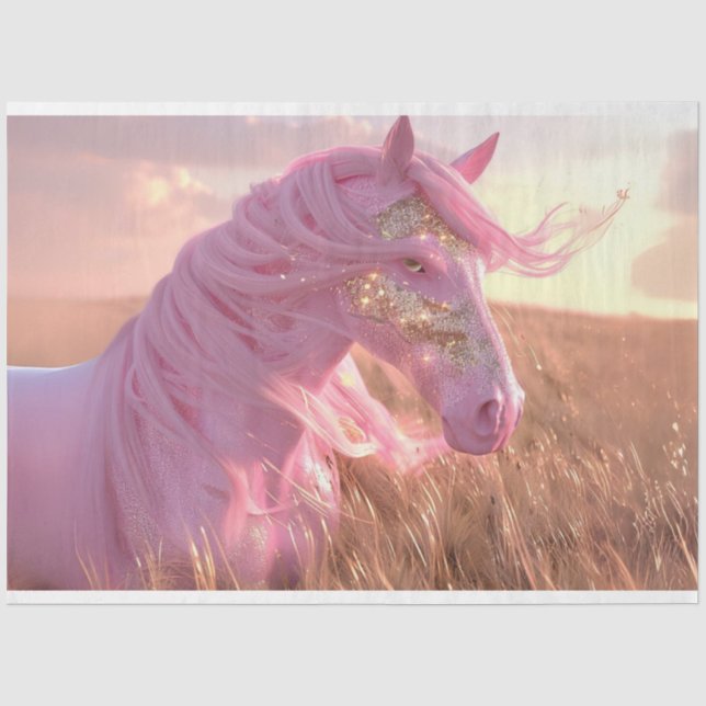 Papier Mousseline Découpage Imaginaire rose Glitterdust Majesty Hors (Recto)
