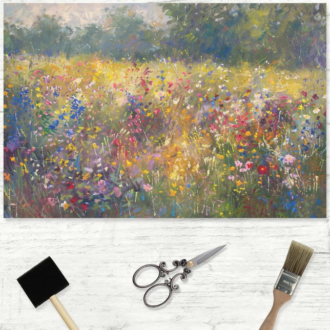 Papier Mousseline Découpage impressionniste Fleur sauvage coloré (Créateur téléchargé)