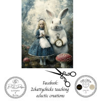 Découpage Lapin Blanc & Alice au Pays des Merveill