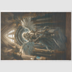 Papier Mousseline Découpage Lion Guardian Sacré Hall Angel ailes