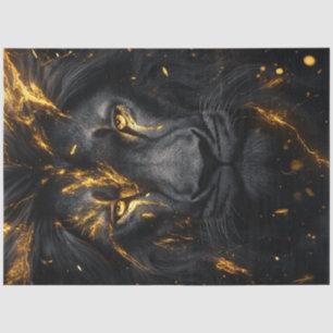 Papier Mousseline Découpage Lion Majestic Avec Des Effets Mystiques
