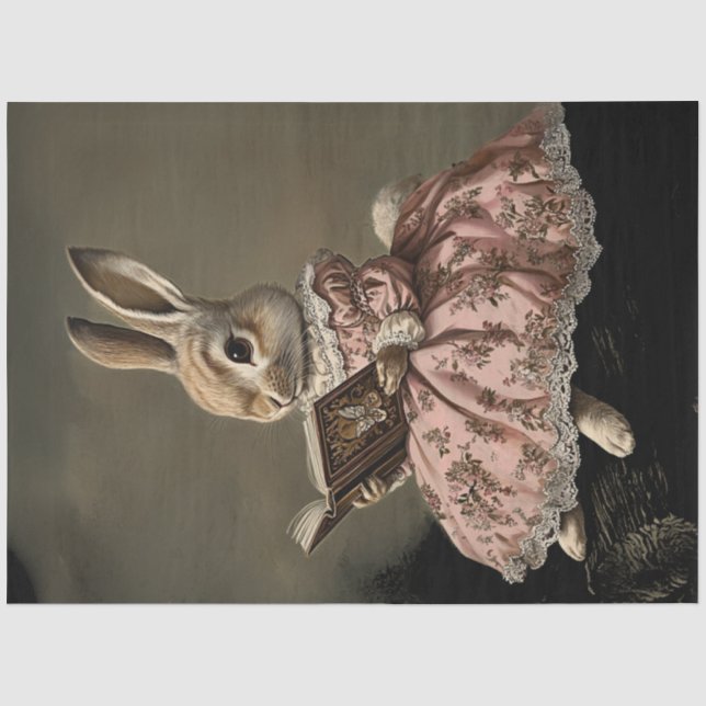 Papier Mousseline Découpage Livre de lecture Whimsical Bunny Girls s (Recto)