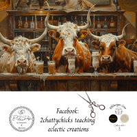 Découpage Longhorn Cows Bar Boire Milkshakes