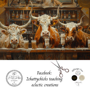 Papier Mousseline Découpage Longhorn Cows Bar Boire Milkshakes