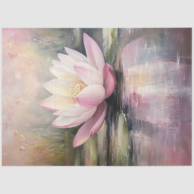 Papier Mousseline Découpage Lotus Eau Flottante Bouddha Blossoms (Recto)