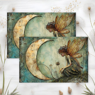PAPIER MOUSSELINE DÉCOUPAGE LUNE FAIRY