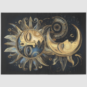 Papier Mousseline Découpage Magique Céleste Sun Crescent Moon Star