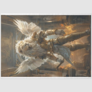 Papier Mousseline Découpage Majestic Guardian Lion Leo Tissu Papier