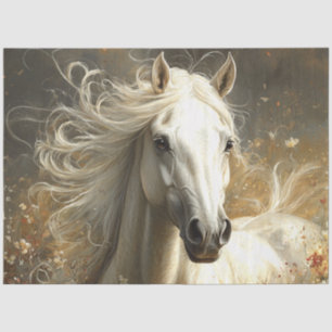 Papier Mousseline Découpage Majestic Horse Portrait Peinture Dream