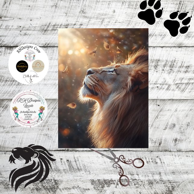 Papier Mousseline Découpage Majestic Lion Aariah Lion de Dieu (Créateur téléchargé)