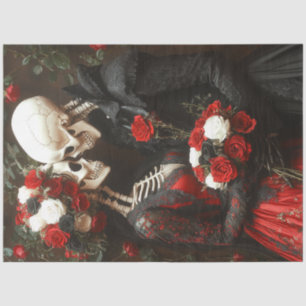 Papier Mousseline Découpage Mariage Whimsical Noir & Rouge