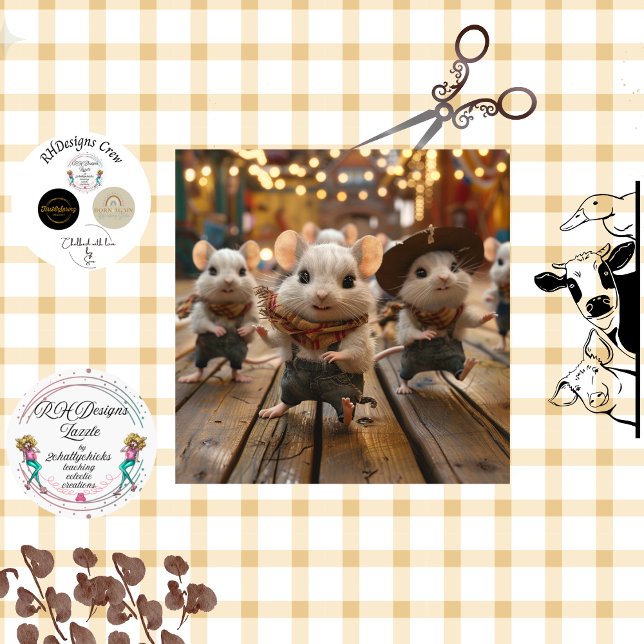 Papier Mousseline Découpage Mélange de danse de ligne Whimsical (Créateur téléchargé)