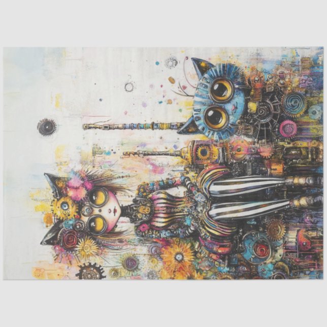 Papier Mousseline Découpage mode de l'ère victorienne Futuriste Boho (Recto)