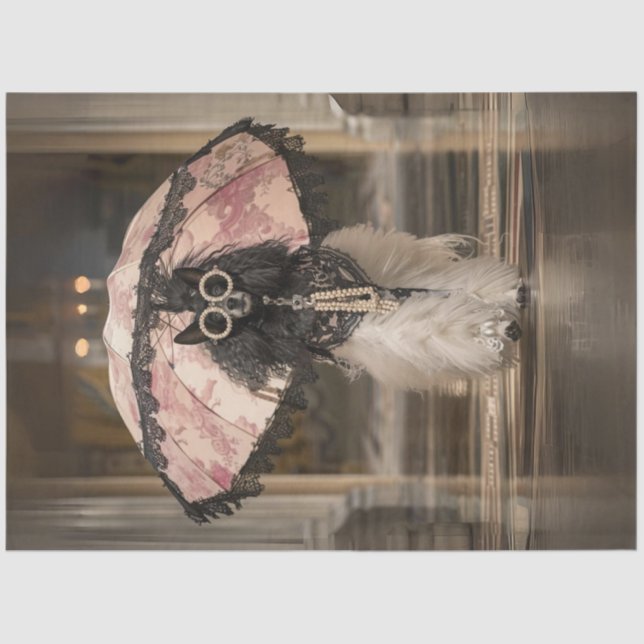 Papier Mousseline Découpage Mode Whimsical Show Standard Poodé (Recto)