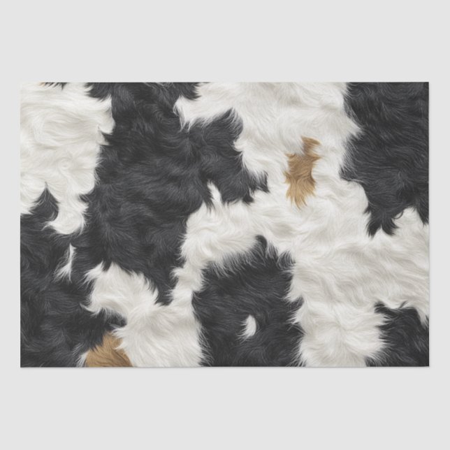 Papier Mousseline Découpage Motif de la fourrure noir Brown et blanc (Recto)