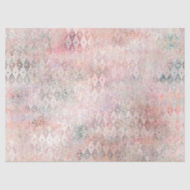 Papier Mousseline Découpage Motif Diamant Coloré (Recto)