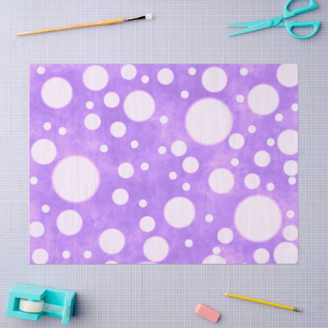 Papier Mousseline Découpage Motif Pois en marbre violet (Artisanat)