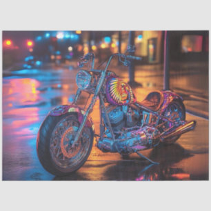 Papier Mousseline Découpage Moto urbain personnalisé peint