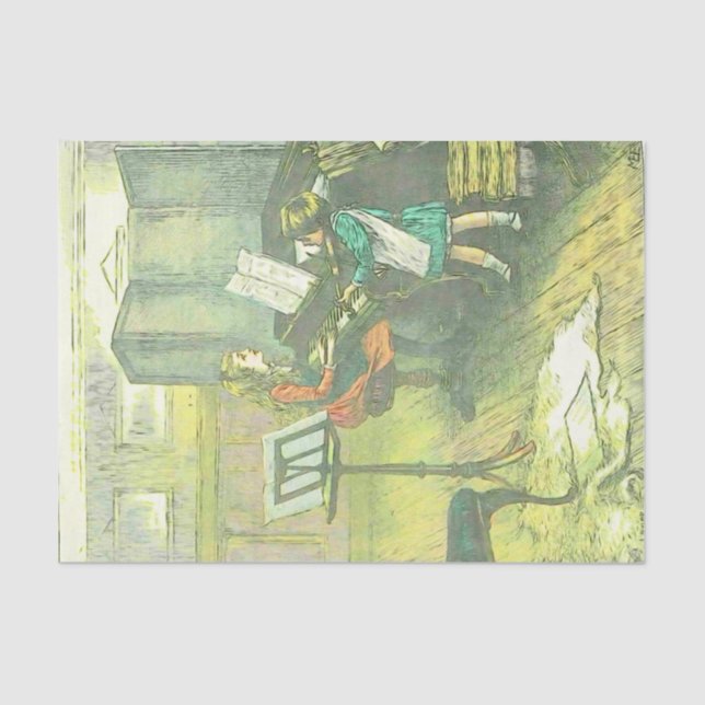 Papier Mousseline Decoupage musical du duo de la fille victorienne (Recto)