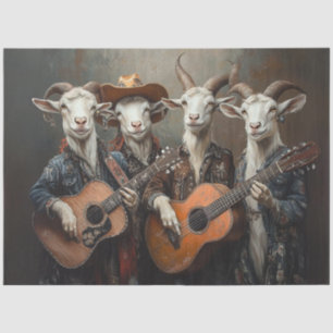 Papier Mousseline Découpage Musique country Chèvres d'élevage