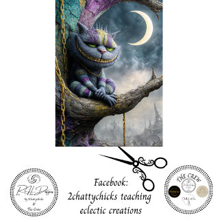 Papier Mousseline Decoupage Mystical Cat on  Enchanted Forest Tree