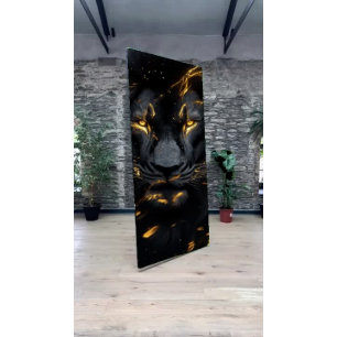 Papier Mousseline Découpage Mystical Pitch Lion noir avec or