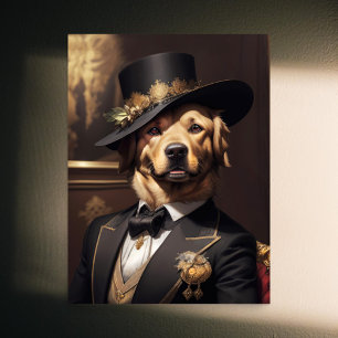 Papier Mousseline Découpage - Noble Golden Retriever Ère Victorienne