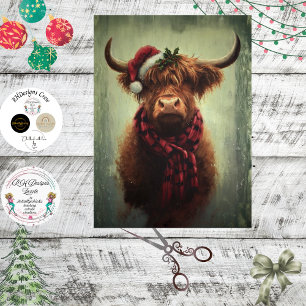Papier Mousseline Découpage Noël Highland Rustique Joie des Fêtes