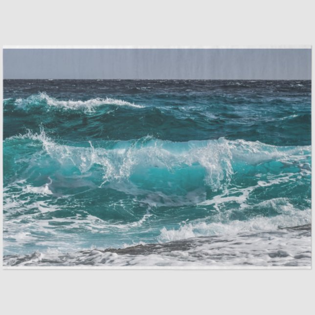 Papier Mousseline Découpage Ocean Wave 20x30 (Recto)