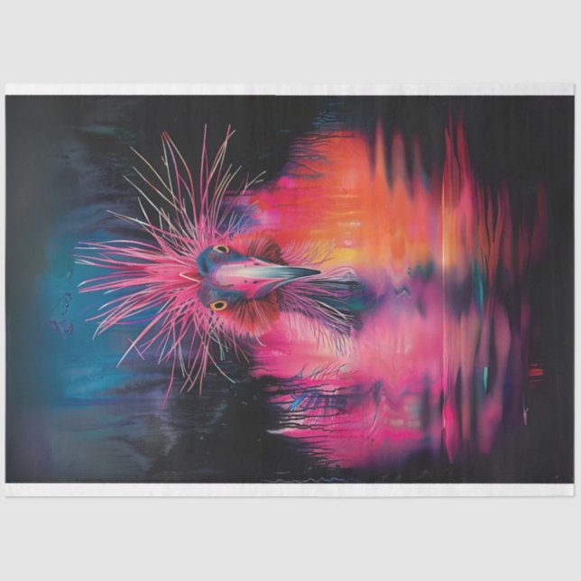 Papier Mousseline Découpage Oiseau Wackadoodle coloré (Recto)