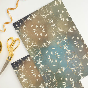 Papier Mousseline Découpage Ornat classique Faux Gold Damask