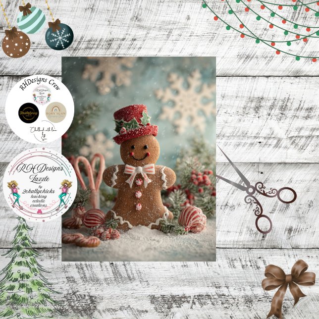 Papier Mousseline Découpage Pain d'épices Noël Scène de Noël (Créateur téléchargé)