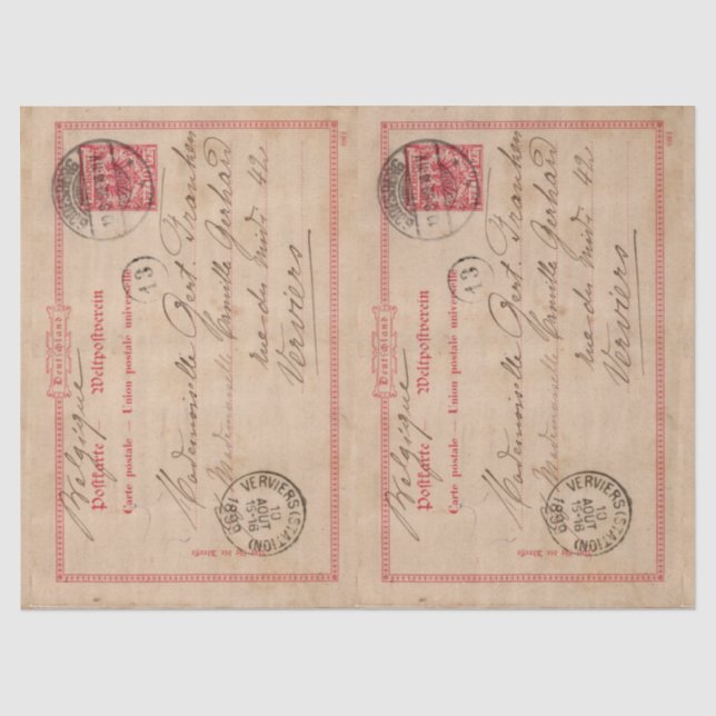 Papier Mousseline Découpage papier de tissus - Carte postale alleman (Recto)