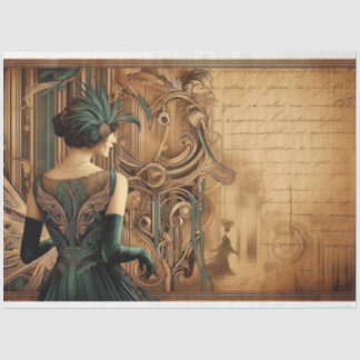 Papier Mousseline Découpage Papier Tissu Art Déco Dame