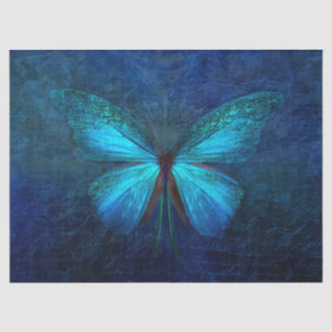 Papier Mousseline Découpage papillon bleu