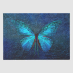 Papier Mousseline Découpage papillon bleu turquoise