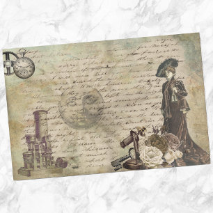 Papier Mousseline Découpage papillon Fleur Steampunk Vintage