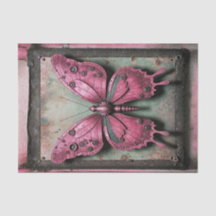 Papier Mousseline Découpage papillon métallique Steampunk